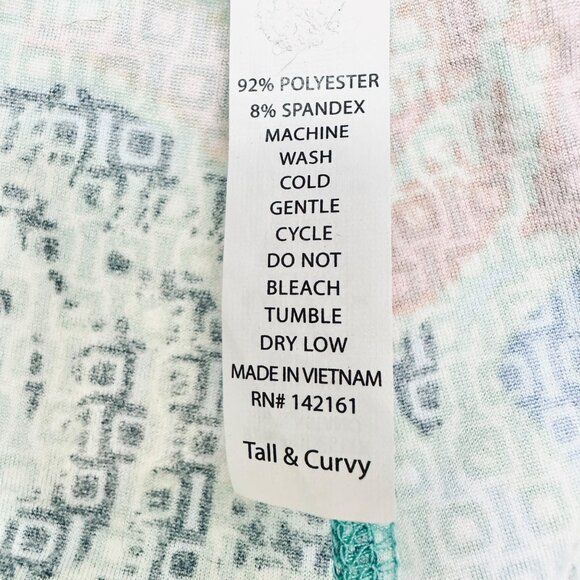 LuLaRoe Leggings Womens Tall & Curvy Green Flowered and Green Kermit - Picture 6 of 7